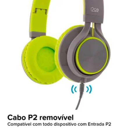 Imagem de Headphone Teen Neon Tune GO I2GO com Microfone Embutido e Cabo de 1,2m I2GO Plus