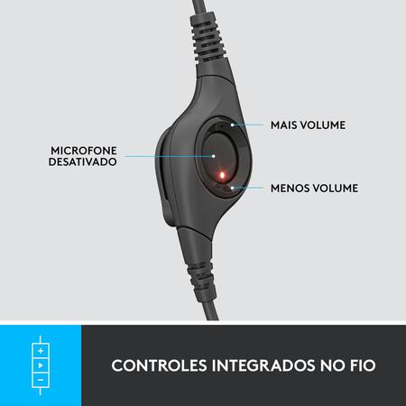Imagem de Headset Com Fio Usb Logitech H390 Microfone Almofadas Couro