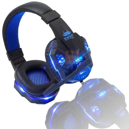 Headphone Headset Gamer com LED Azul para PS4 Xbox Pc Notebook