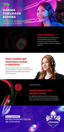 Imagem de Headset Gamer com Adaptador P2/P3 Preto e Vermelho -ELG