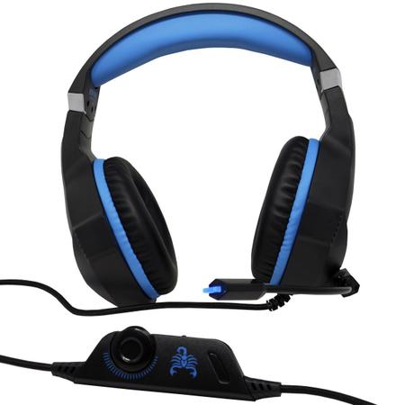 Imagem de Headset Gamer Fone Ouvido Microfone Scorpion Bass Led Pc Celular Jogos Infokit GH-X1000 XSoldado