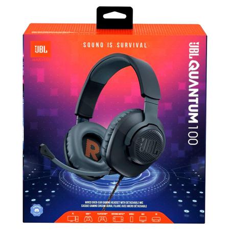 Imagem de Headset Gamer JBL Quantum 100 Preto Fone de Ouvido com Microfone para Celular Xbox Playstation PS4