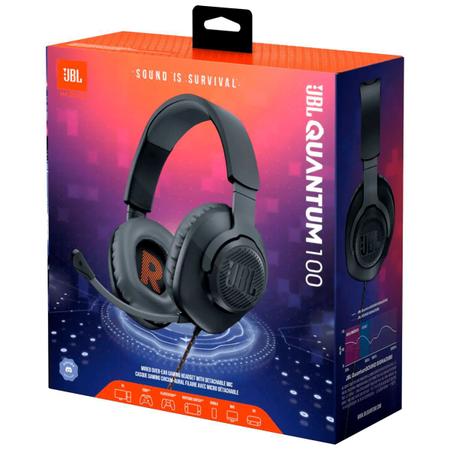 Imagem de Headset Gamer JBL Quantum 100 Preto Fone de Ouvido com Microfone para Celular Xbox Playstation PS4