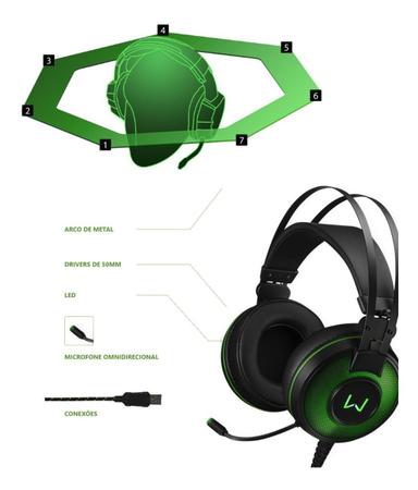 headset gamer led multilaser warrior raiko 7.1 usb verde ph259 game online  competitivo warzone - Headset - Magazine Luiza