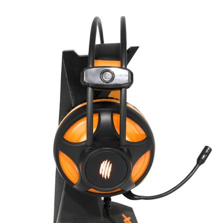 Headset Gamer OEX Argos 7.1 Led USB Preto e Laranja HS417