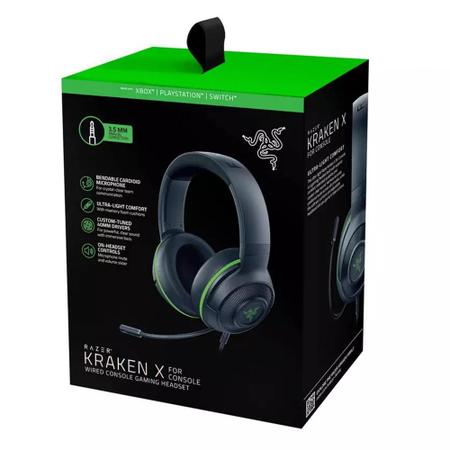 Imagem de Headset Gamer Razer Kraken X para Xbox, P2, Drivers 40mm, Preto e Verde - RZ04-02890400-R3U1