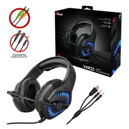 Imagem de Headset Gamer Trust Gxt 460 Varzz Preto Com Led