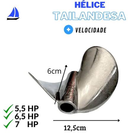 Imagem de Hélice Tailandesa motor rabeta ftx 5.5 6,5 E 7 Hp Alumínio