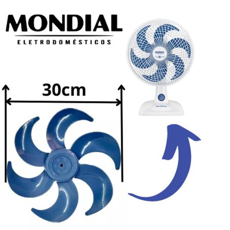 Imagem de Hélice Ventilador Mondial 6 Pás 30 Cm Preto e Azul