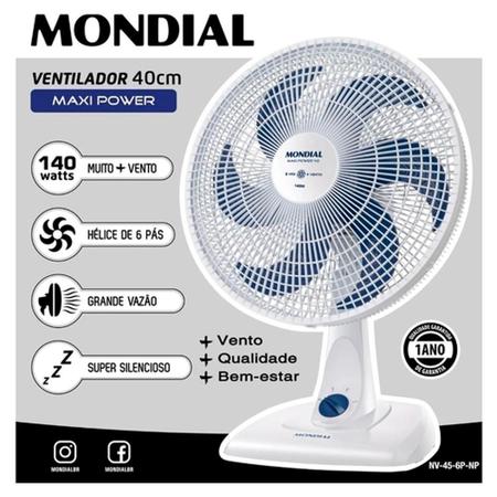 Imagem de Hélice Ventilador Mondial Nv-45 40Cm 6 Pás Cinza Original