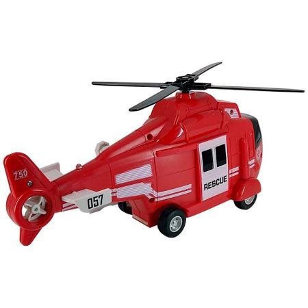 Helicóptero de Resgate com Luz e Som a Fricção Shiny Toys Imagem de Helicóptero de Resgate com Luz e Som a Fricção Shiny Toys
