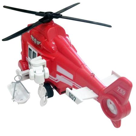 Helicóptero de Resgate com Luz e Som a Fricção Shiny Toys Imagem de Helicóptero de Resgate com Luz e Som a Fricção Shiny Toys