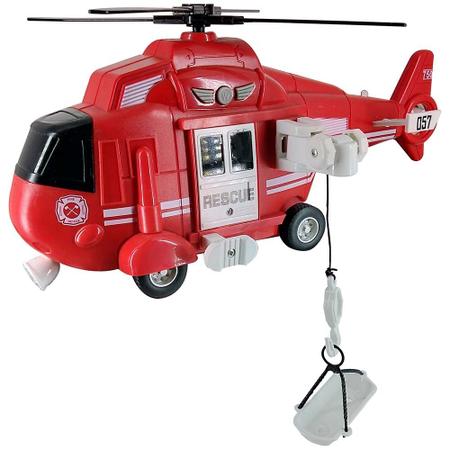 Helicóptero de Resgate com Luz e Som a Fricção Shiny Toys Imagem de Helicóptero de Resgate com Luz e Som a Fricção Shiny Toys