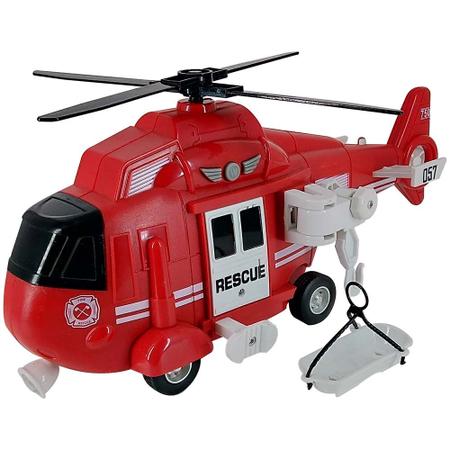 Helicóptero de Resgate com Luz e Som a Fricção Shiny Toys Imagem de Helicóptero de Resgate com Luz e Som a Fricção Shiny Toys