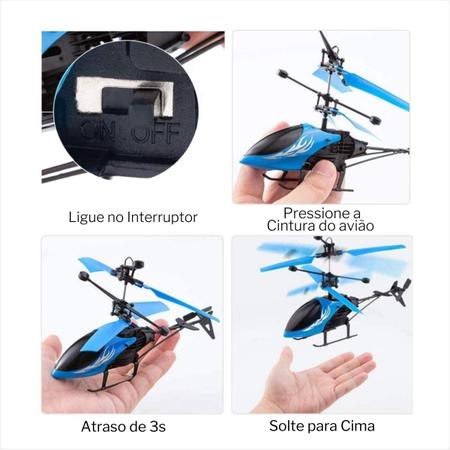 Imagem de Helicóptero Drone Voadora Sensor a Mão Luz Led Brinquedo Recarregavel