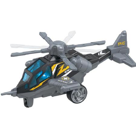 Helicóptero Fricção Policia 22cm Emite Som Luz Gira Hélice - Dm toys Imagem de Helicóptero Fricção Policia 22cm Emite Som Luz Gira Hélice