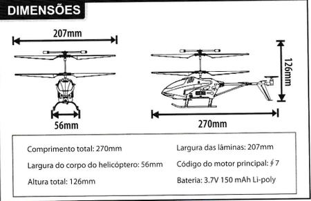 Imagem de Helicóptero USB Recarregável Com Controle Remoto de 3 Canais - Art Brink/Fênix