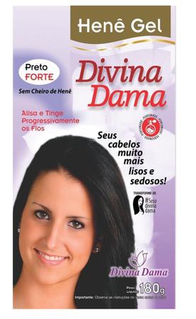 Imagem de Hene Em Gel Jaborandi 09x180gr Divina Dama Preto Forte (Preto Azulado) Pouch kit incolor