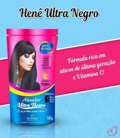 Imagem de Hene em Gel Perfumado Modelo Alisador Ultra Negro 05x180gr Preto Forte (Preto Azulado) Pouch