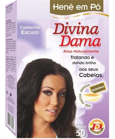 Imagem de Hene em Po Divina Dama 06x50gr (Incolor, Chocolate, Preto, Azulado, Castanho)+Mascara 500gr Incolor