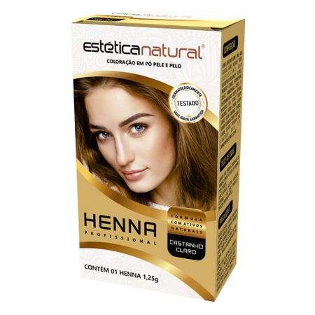 Imagem de Henna Profissional para Sobrancelhas Estética Natural Castanho Claro 1,25g