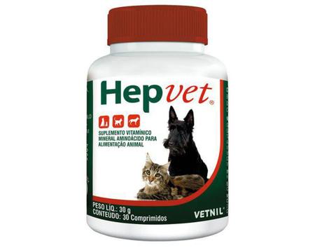 Imagem de Hep vet 30 cp 30 gr - suplemento vitamina mineral - VETNIL