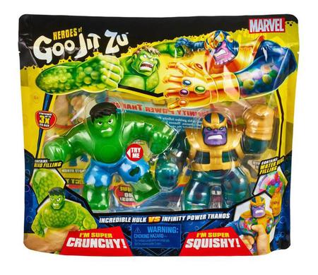 Heroes Of Goo Jit Zu Marvel Thanos Squishy Vs Hulk Crunchy Sunny