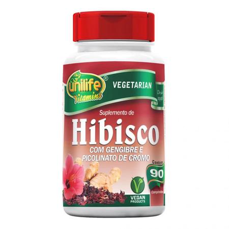 Imagem de Hibisco com Gengibre e Picolinato de Cromo C/90 Comprimidos - Unilife