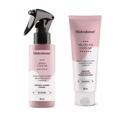 Imagem de Hidrabene Kit Spray De Cabelo e Bb Cream Capilar Leave-in  + Necessarie 200ML