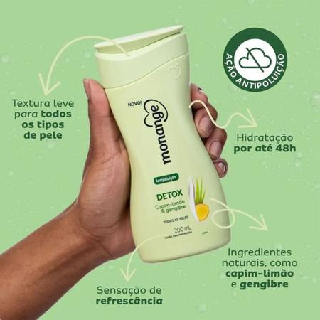 Imagem de Hidratante Corporal Detox Capim Limão E Gengibre Antipoluição Para Todas As Peles 200ml Monange