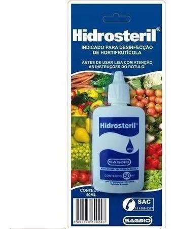 Imagem de Hidrosteril 50ml Para Desinfecção Saladas legumes frutas