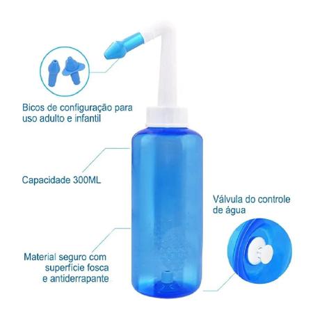 Imagem de Higienizador Ducha Nasal Lavador Lavagem 300ml