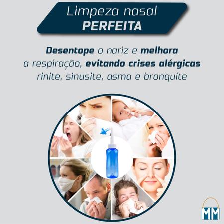 Imagem de Higienizador Lavador Nasal 300ml Ducha para Sinusite Rinite Alérgica