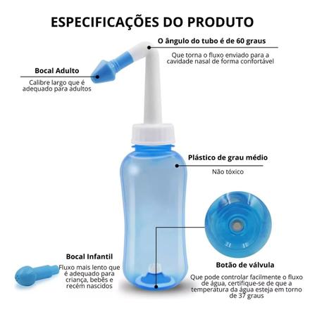 Imagem de Higienizador Lavador Nasal Ducha P/ Sinusite Rinite Alérgica