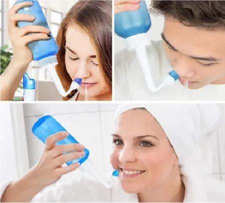 Imagem de Higienizador Nasal Lavador Irrigador Limpa Nariz Limpeza Rinite 300ml Caseiro