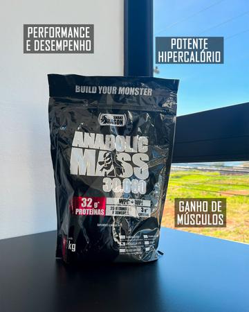 Imagem de Hipercalorico 3kg Refil Anabolic Mass 30000 Com Creatina Whey Protein Isolado + Whey Protein Concentrado em Po Ganho de Massa Muscular