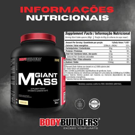 Imagem de Hipercalórico Giant Mass Pote 3kg - Bodybuilders