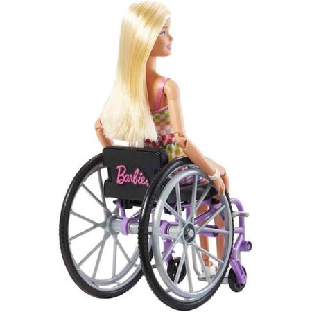 Imagem de Hjt13 barbie fashionista boneca cadeira de rodas rosa
