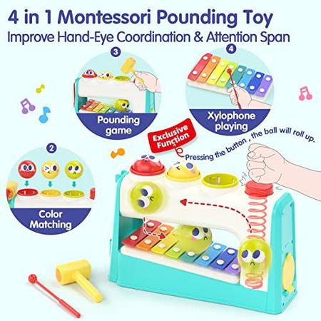 Jogo de Bola de Martelo Montessori Brinquedos Para Crianças