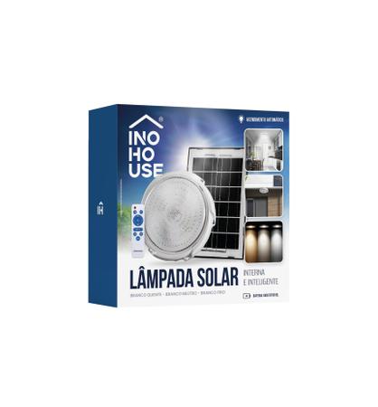 Imagem de Holofote Solar Interna Plafon Luminaria1000 Lumens Inteligente 3 Cores Luz Controle Remoto Led