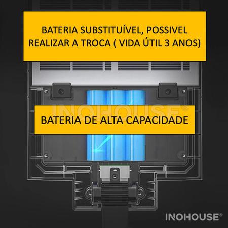 Imagem de Holofote Solar Refletor Poste 3000 Lumens Luminaria Autonoma Controle remoto Preta IP65