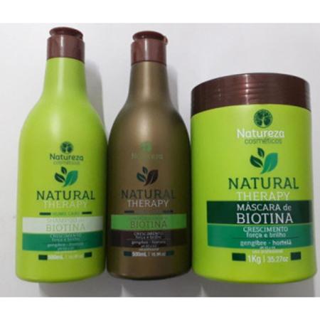 Imagem de Home care shampoo + condicionador + máscara biotina natureza cosméticos