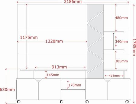 Imagem de Home Estante Crossing 2.10m Luz led c/ 04 portas p/ TV até 58'' pol Amendoa / Off white