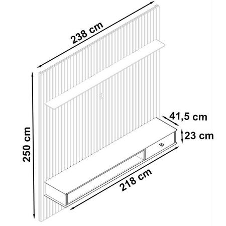 Imagem de Home Para Sala De Estar 250cm TV 75 Polegadas 61X Off White Nature Tebar