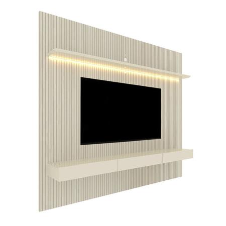Imagem de Home para TV Impressão Ripado 3D com LED Requinte 220 Off White - Gelius