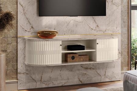Home Suspenso Bugati Para TV até 75 Polegadas Calacata e Off White - Madetec Imagem de Home Suspenso Bugati Para TV até 75 Polegadas Calacata e Off White - Madetec