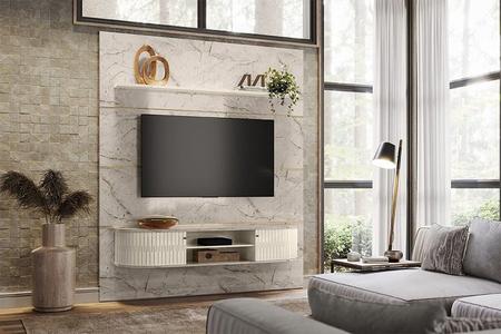 Home Suspenso Bugati Para TV até 75 Polegadas Calacata e Off White - Madetec Imagem de Home Suspenso Bugati Para TV até 75 Polegadas Calacata e Off White - Madetec