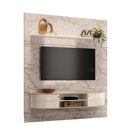 Home Suspenso Bugati Para TV até 75 Polegadas Calacata e Off White - Madetec Imagem de Home Suspenso Bugati Para TV até 75 Polegadas Calacata e Off White - Madetec