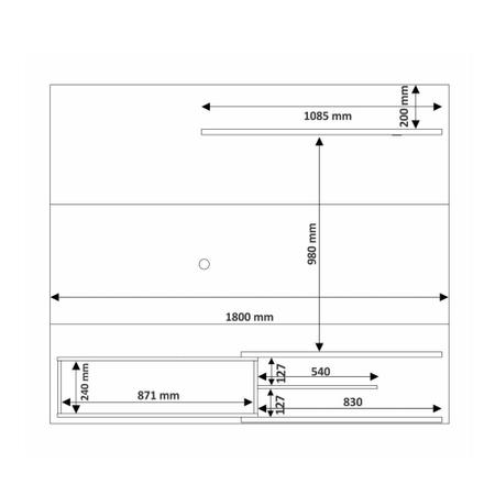 Imagem de Home Suspenso Para TV Até 60 Polegadas com Led e Porta Basculante - Cedro/Off White