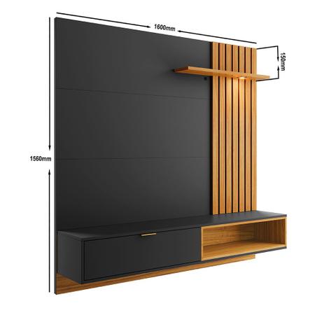 Imagem de Home Suspenso Tocantins 1 Porta e Nicho para TVs até 60 Polegadas com LED Colibri